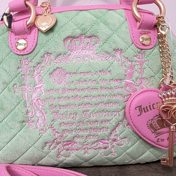 Viral Juicy Couture Fairy Tale Crossbody Retro Green Pink Bag - Picture 4 of 6